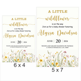 Wild Flower Theme Baby Shower E- Invite/Printed Invitation Card