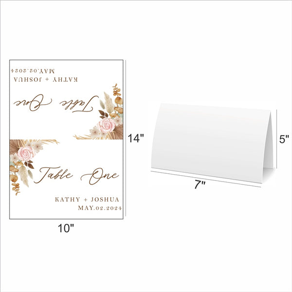 Pampas Grass Theme Wedding Table Numbers/ Table Place cards