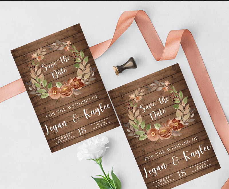 Rustic Theme Save the date  E- Invite/Printed Invitation