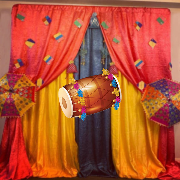 Lohri Party Cutouts for Decoration- 1 Dhol Cutout