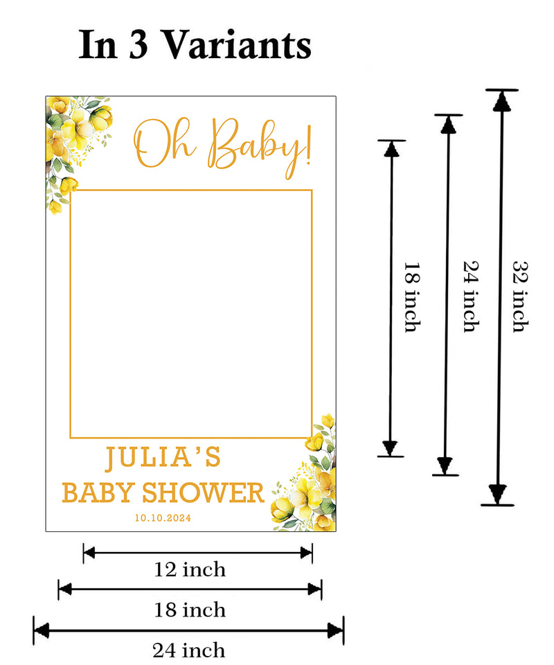 Baby Shower Party Selfie Photo Booth Frame