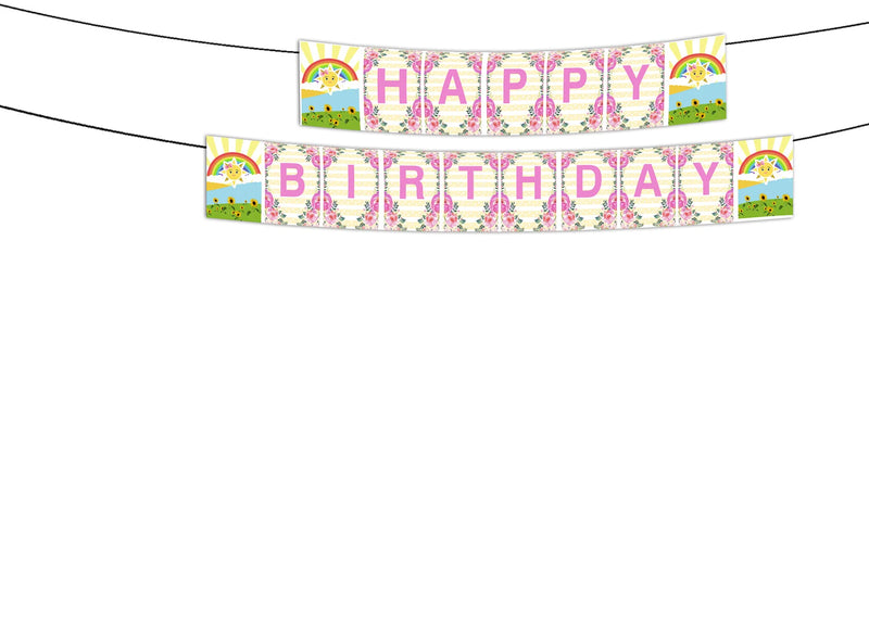 Sunshine Theme Birthday Party Banner for Decoration