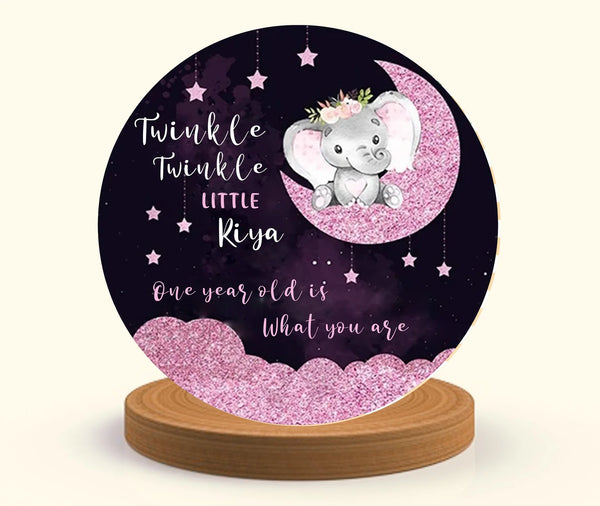 Twinkle Twinkle Little Star Theme Birthday Party Round Backdrop