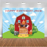 Farm Animal Birthday Party Personalized Backdrop.