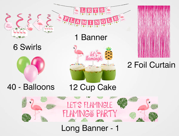 Flamingo Birthday Party Decoration Kit - Personalized