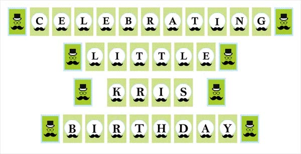 Little Man Theme Birthday Party Banner for Decoration