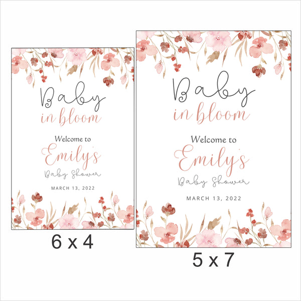 Baby In Bloom Theme Baby Shower E- Invite/Printed Invitation Card