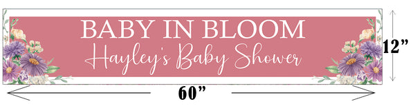 Baby In Bloom Theme Long Banner for Decoration