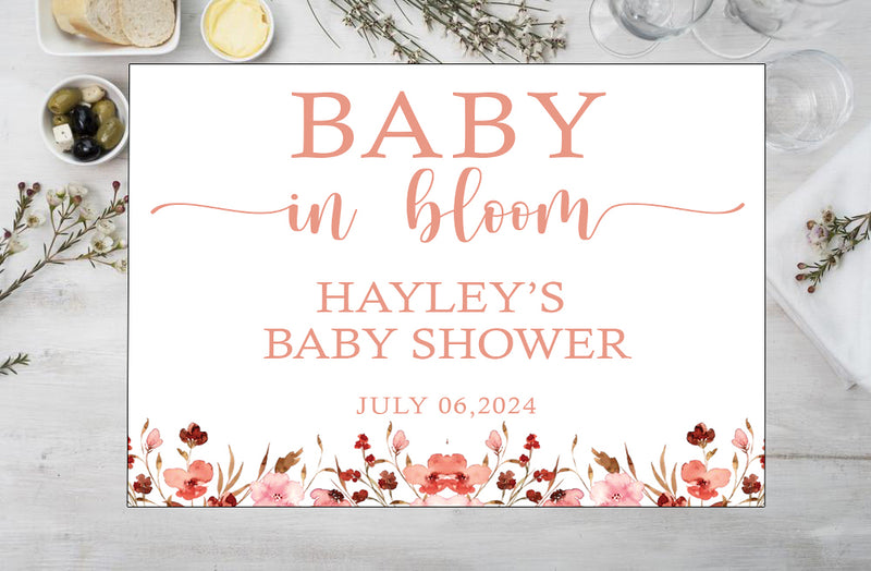 Baby In Bloom Theme Baby Shower Table Mats for Decoration