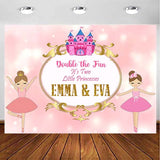 Twin Girls Birthday Party Personalized Backdrop.