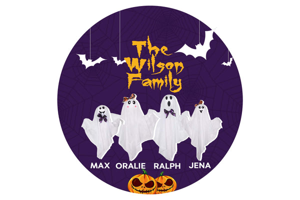 Personalize Family Portrait Ghost Family Halloween Yard Sign for Decoration