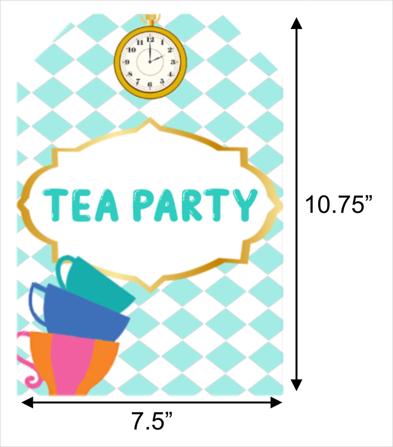 Tea Party Theme Birthday Paper Door Banner/ Wall Decoration.