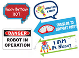 Robot Birthday Party Photo Props Kit