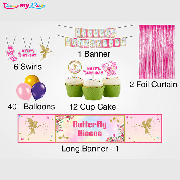 Butterflies & Fairies Birthday Party Decoration Kit - Personalized