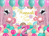 Two Sweet Birthday Complete Party Set With Personalized Backdrop