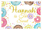 Two Sweet Birthday Party Personalized Backdrop