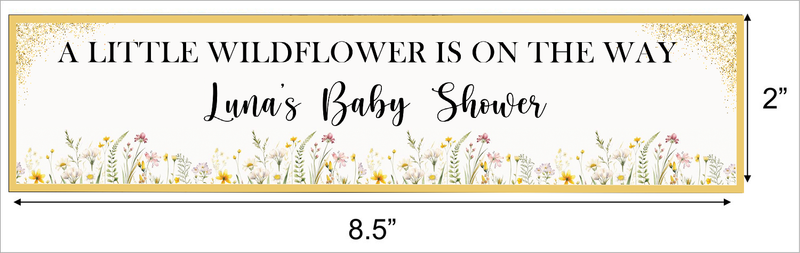 Wild Flower Theme Baby Shower Water Bottle Labels