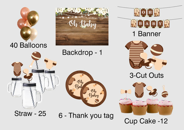 "Oh Baby" Baby Shower Complete Party Kit