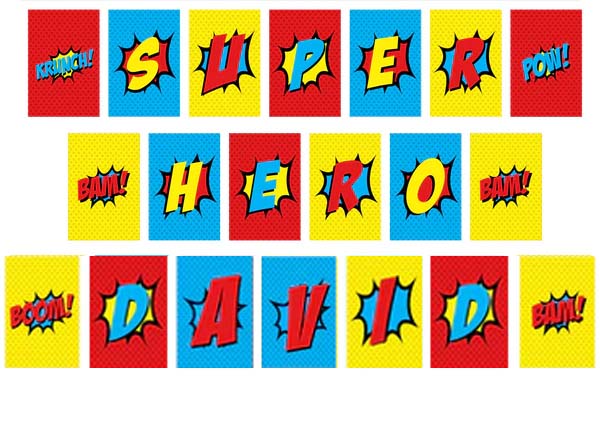 Super Hero Theme  Birthday Party Banner for Decoration