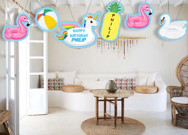 Pool Birthday Party Theme Hanging Set for Decoration