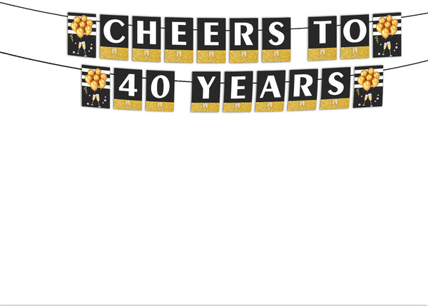 40th Birthday Party Banner for Decoration