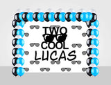 Two Cool Birthday Party Decoration Kit With Personalized Backdrop.