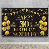 30th Theme Birthday Party Personalized Backdrop.