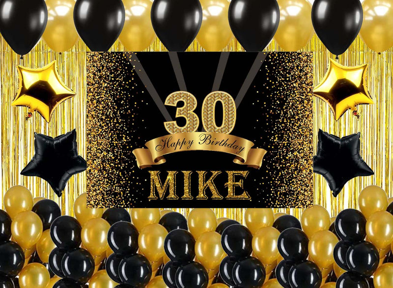 30th Birthday Party Complete Set with Personalized Backdrop