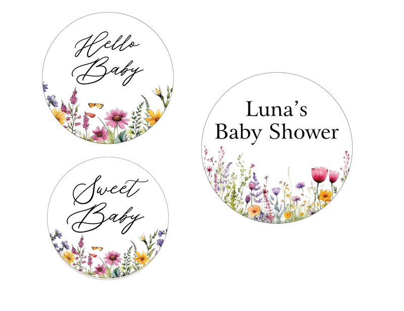 Wild Flower Theme Baby Shower Party Table Toppers for Decoration