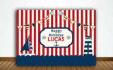 Nautical Birthday Party Personalized Backdrop.