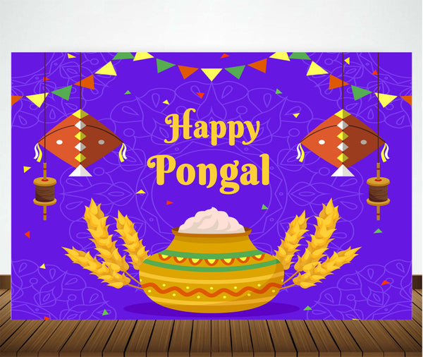 Pongal celebrations Backdrop with Name & Picture.