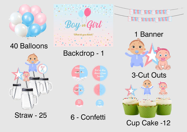 "Boy Or Girl" Baby Shower Complete Party Kit