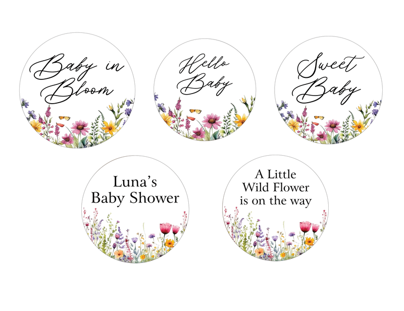 Wild Flower Theme Baby Shower Party Cake Decorating Kit