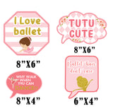 Ballerina Birthday Party Photo Props Kit