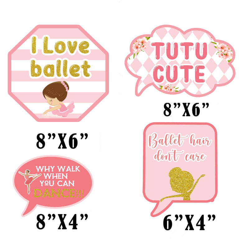 Ballerina Birthday Party Photo Props Kit