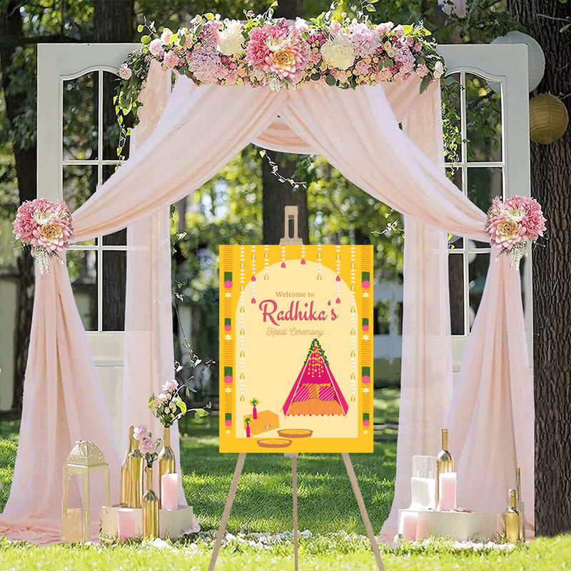 Haldi Ceremony Welcome Board Sign for Decoration