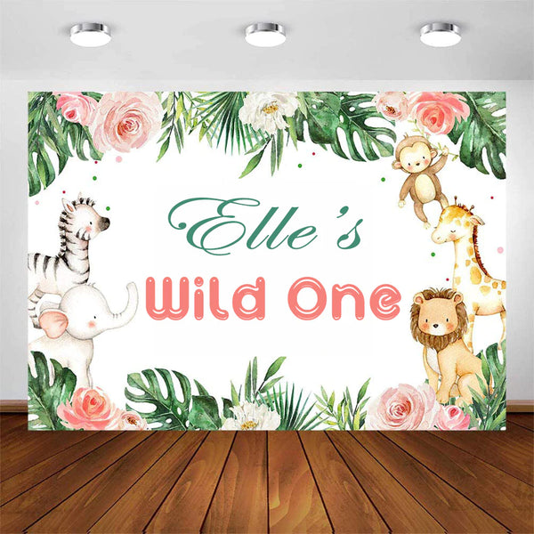 Wild One Birthday Party Personalized Backdrop.