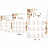 Pampas Grass Wedding Find your Seat Sitting Layout