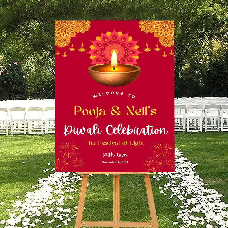 Diwali Welcome Board Sign for Decoration