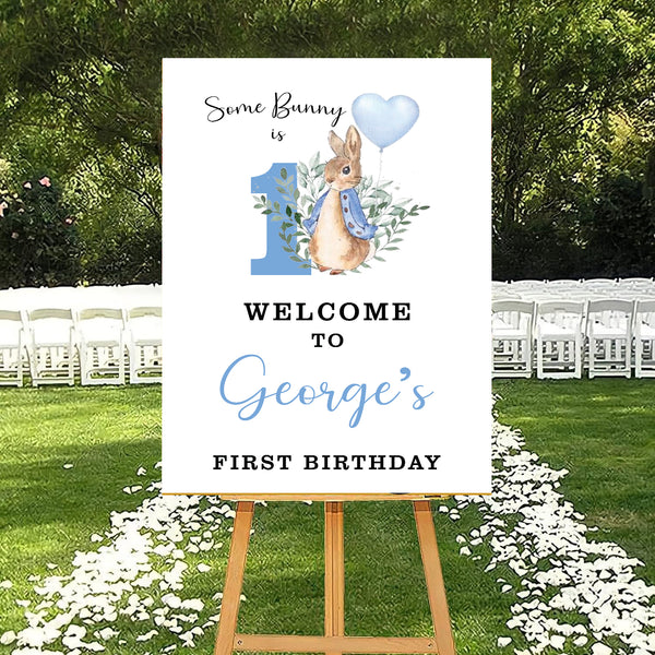 Bunny Theme Birthday Party Yard Sign/Welcome Board