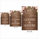 Rustic Theme Wedding Welcome Sign Board for Decoration