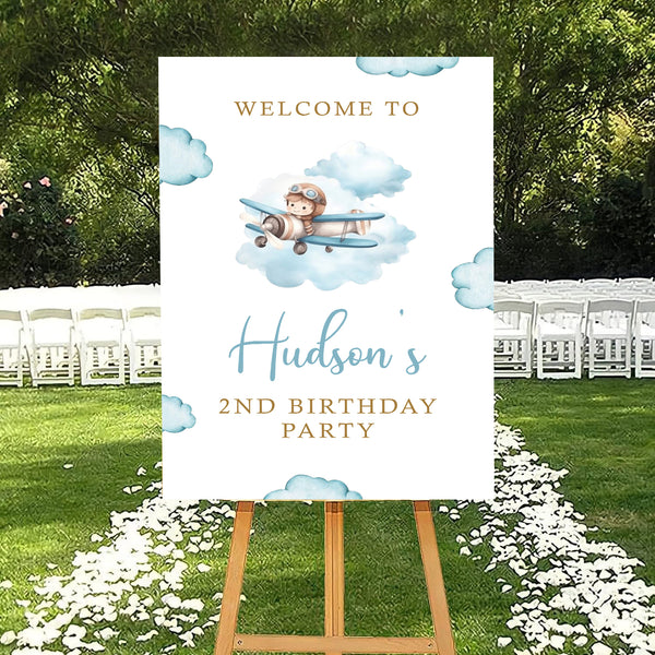 Air Plane Theme Birthday Party Yard Sign/Welcome Board