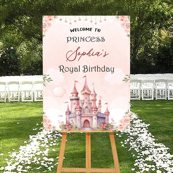 Princess Theme Birthday Party Yard Sign/Welcome Board