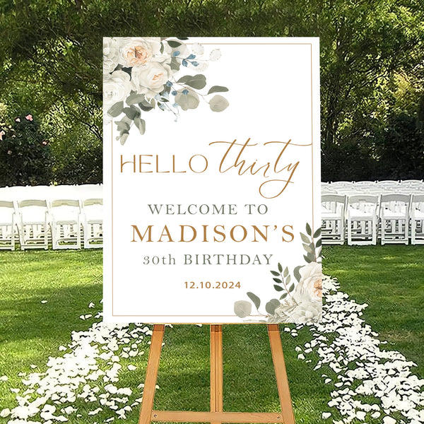 30th Theme Birthday Party Yard Sign/Welcome Board