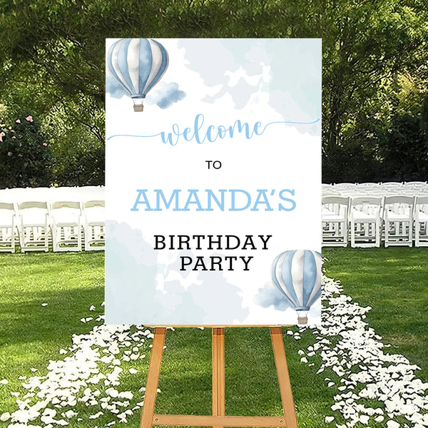Hot Air Balloon Theme Birthday Party Yard Sign/Welcome Board