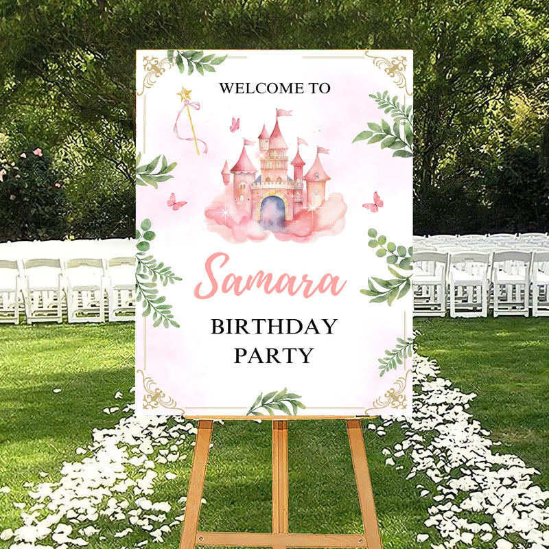 Princess Theme Birthday Party Yard Sign/Welcome Board