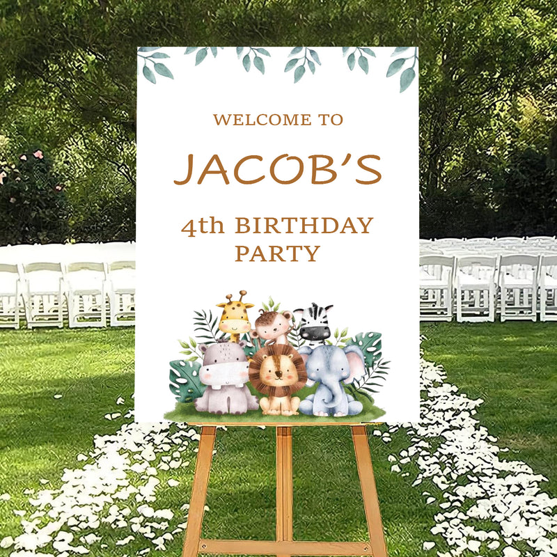 Jungle Safari Theme Birthday Party Yard Sign/Welcome Board