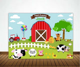 Farm Animal Birthday Party Personalized Backdrop.