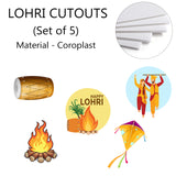 Lohri Party Cutouts for Decoration- Set of 5