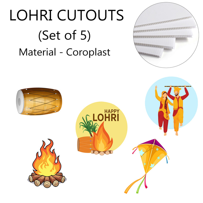 Lohri Party Cutouts for Decoration- Set of 5